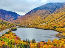 Echo Lake in autumn foliage, Acadia