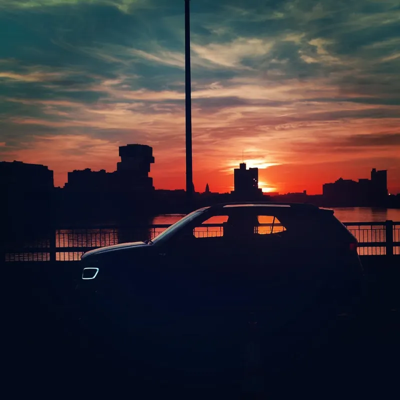 Sunset Car Silhouette