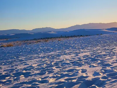 Stunning gypsum dunes glistening at White Sands