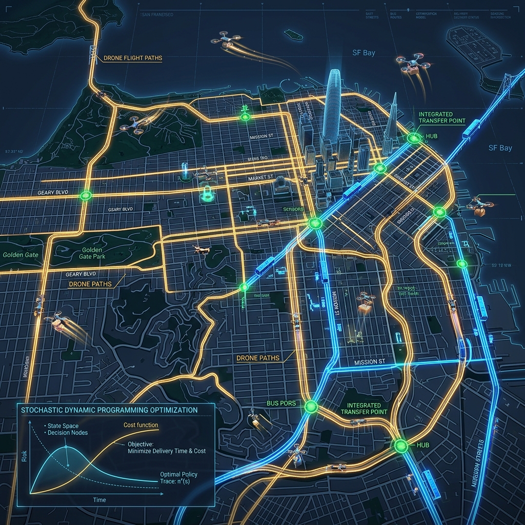 Drone Routing in Conjunction with Transit Network