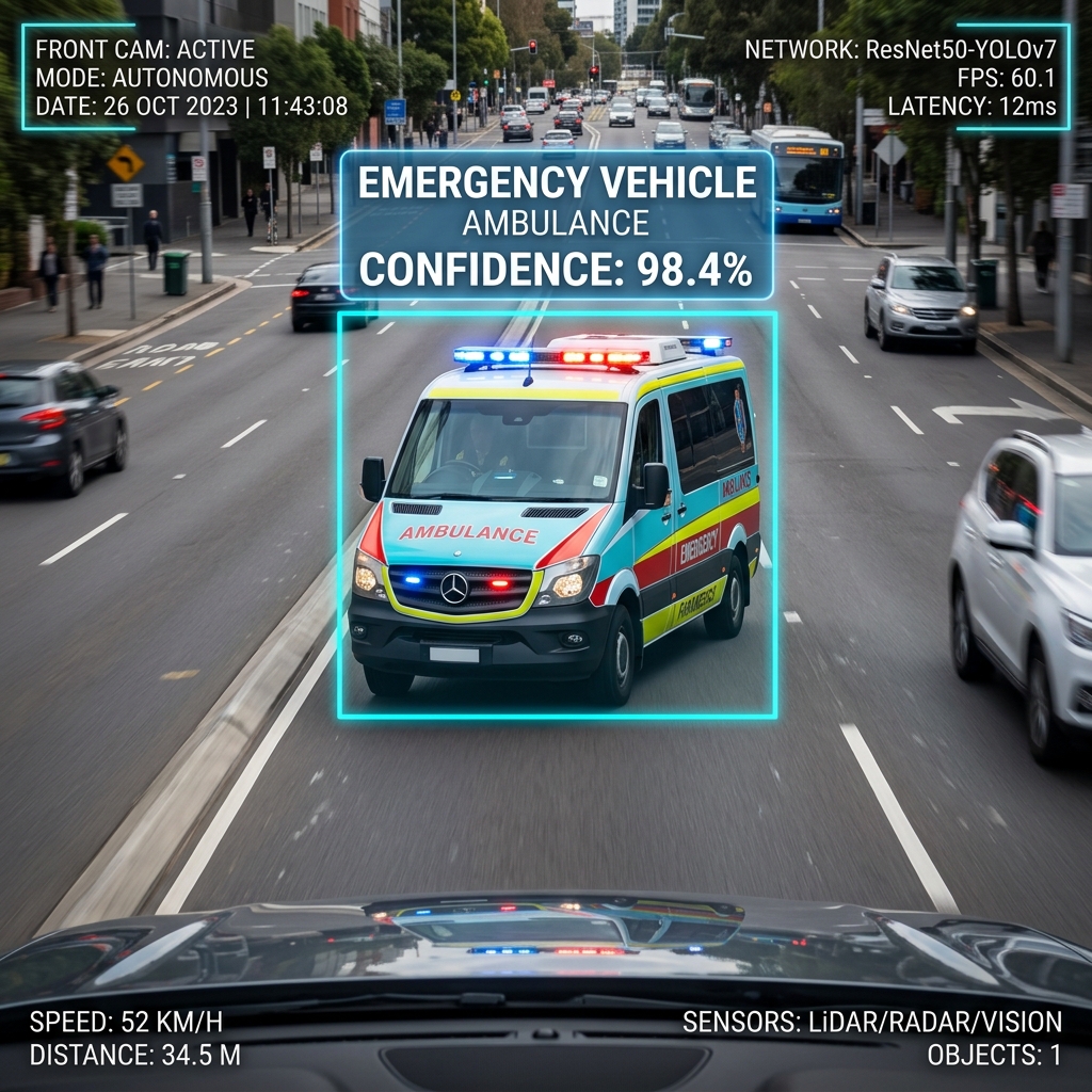 Response of Autonomous Vehicles to Emergency Vehicles (RAVEV)